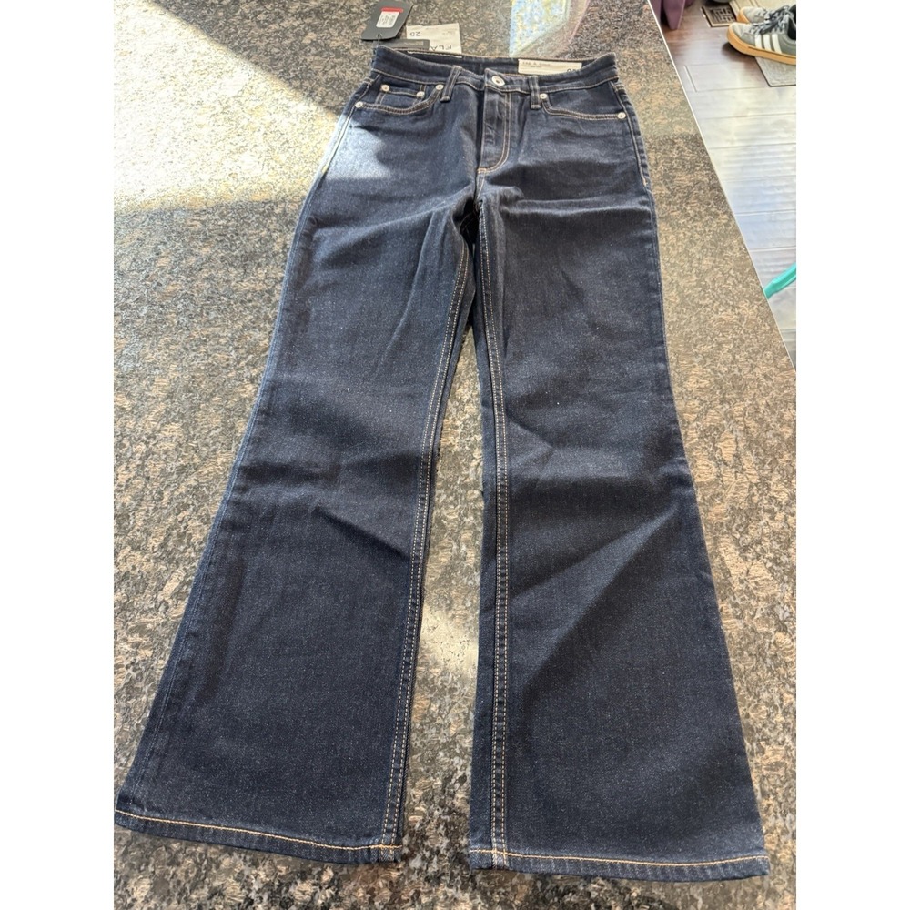 NWT‎ Rag & Bone Womens Jeans Casey High-Rise Flare SIZE 25 Dark Blue Wash Pants